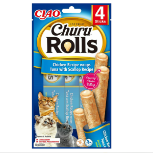 churu rolls with scallops, cat snacks for feeling happy from cat-shop.gr